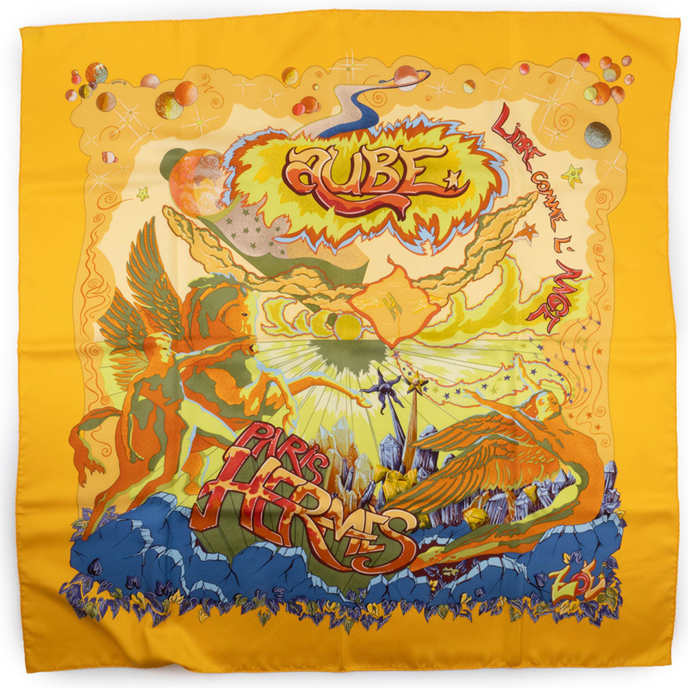 HERMES Yellow Silk Scarf - Picture 2 of 16